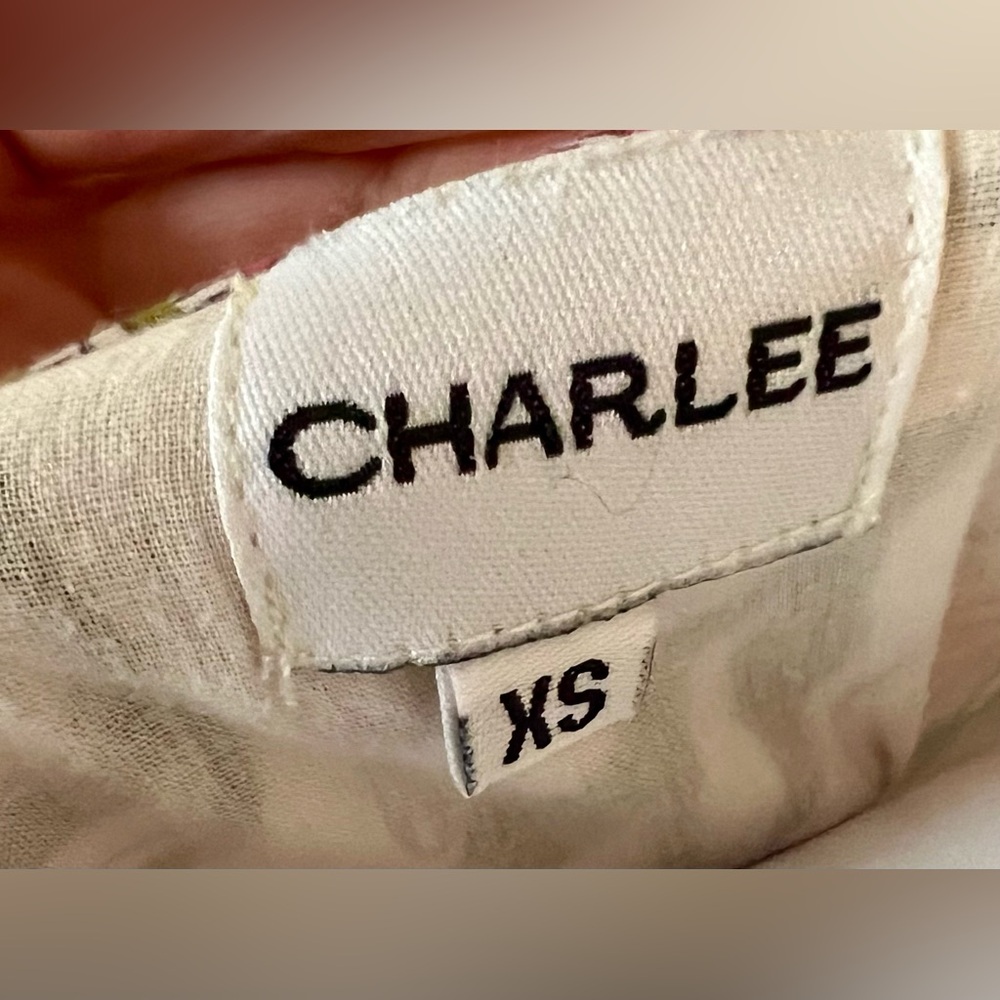 CHARLEE Pink and Green Floral Print Cotton Lined Drawstring Dress - sold out! - Picture 3 of 4